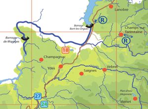 Infographie des zones de pêches autour du gîte